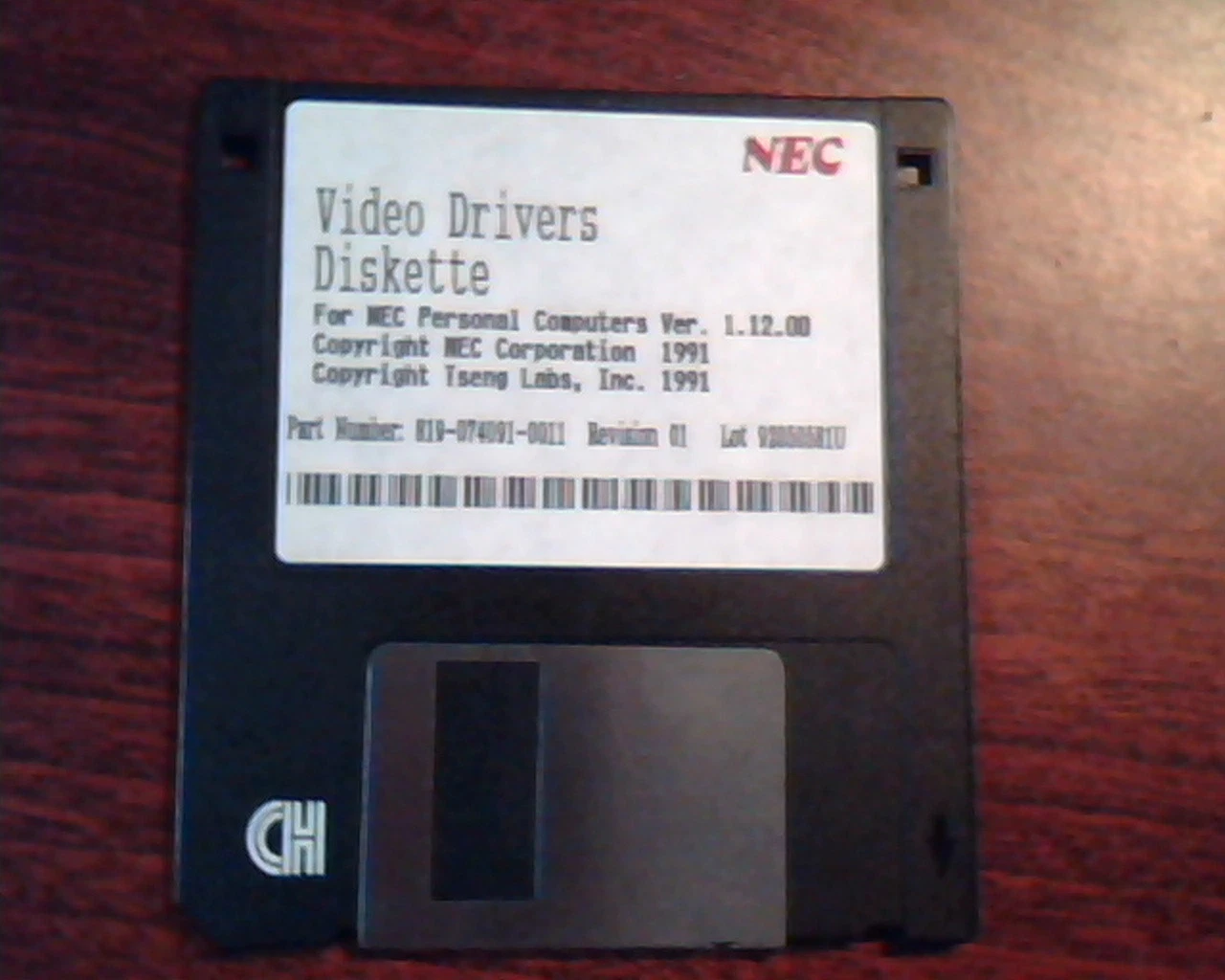 Floppy Diskette NEC Video Drivers 1.12.00 819-074091-0011 92050581U