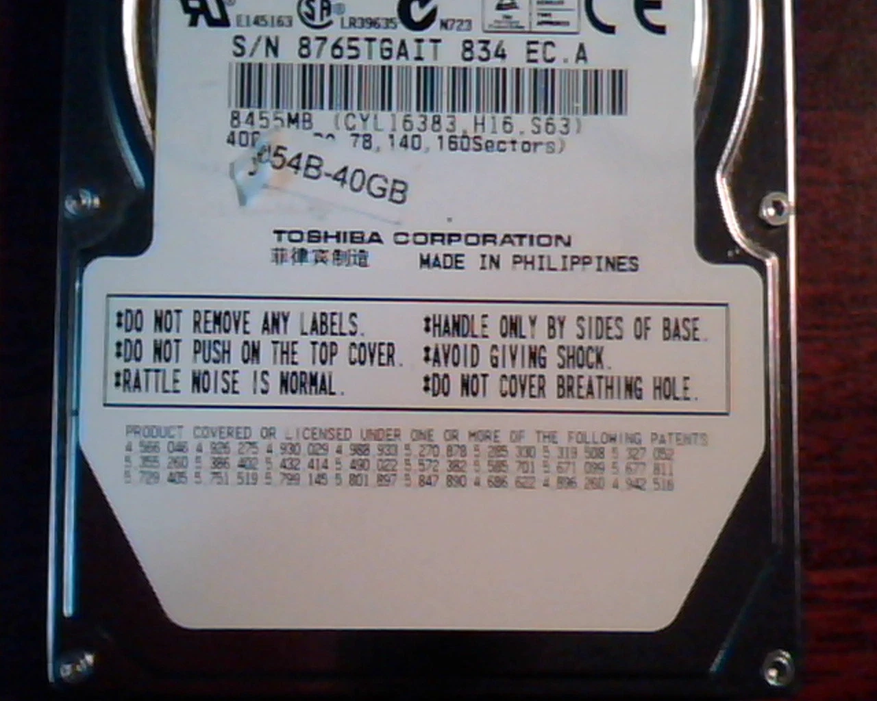 2.5 Hard Drive Toshiba MK4032GAX HDD2D10 A ZL01 T E-H011-04-3279 8455MB - image 3