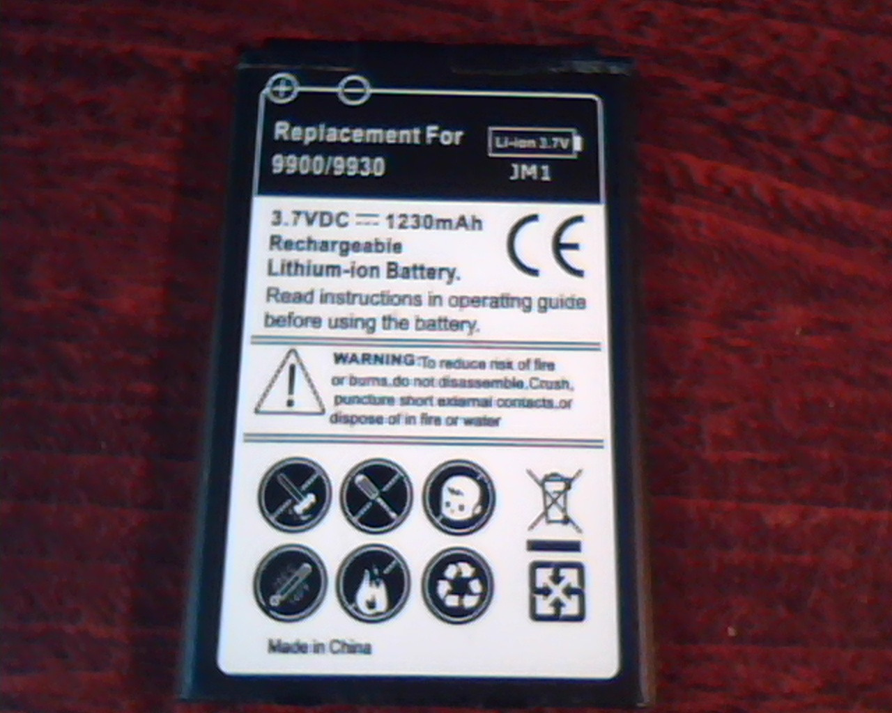 Battery Replacement for 9900/9930 Lithium Ion cell phone 3.7VDC - image 2