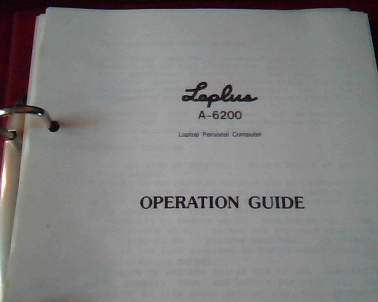 Laplus A-6200 Operation Guide Laptop Personal Computer Manual Binder Vintage - image 3