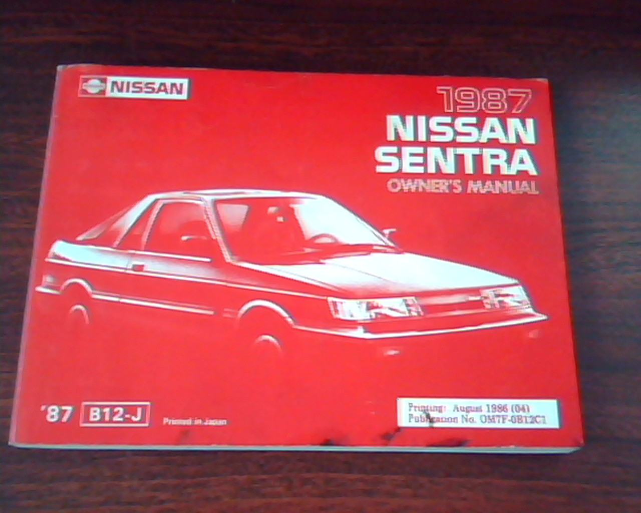1987 Nissan Sentra Owner's Manual August 1986 Bilingual French English '87 B12-J