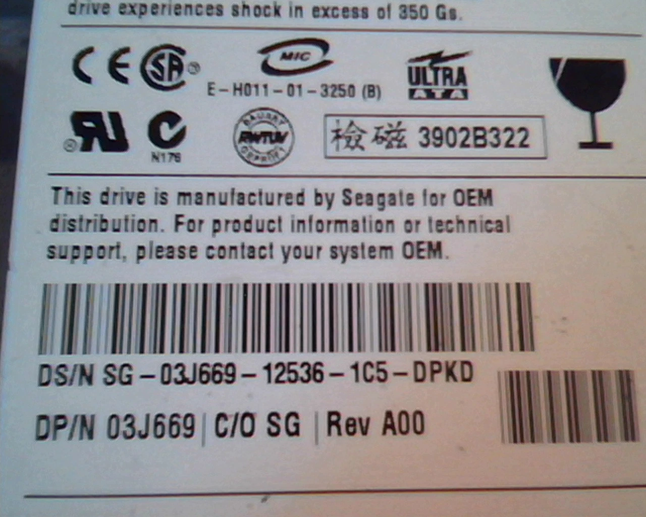 Hard Disk Drive IDE Seagate Barracuda ATA IV ST320011A 9T6004-032 100165539 3.10 - image 3