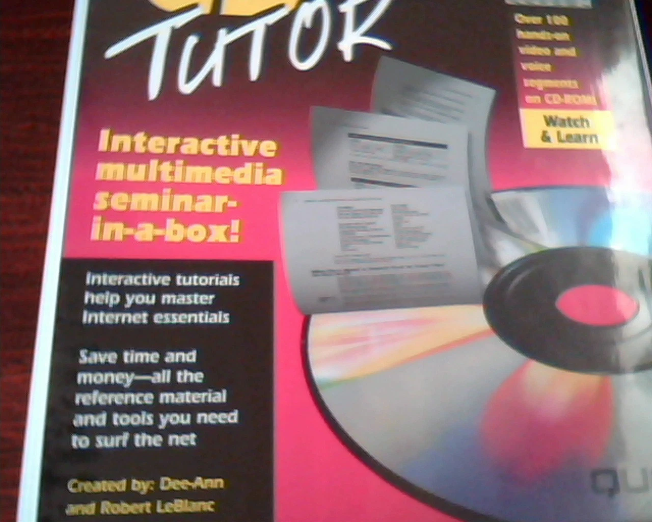 The Internet CD Tutor QUE 0-7897-0285-1 Workbook and CD FTP Archie Gopher - image 2