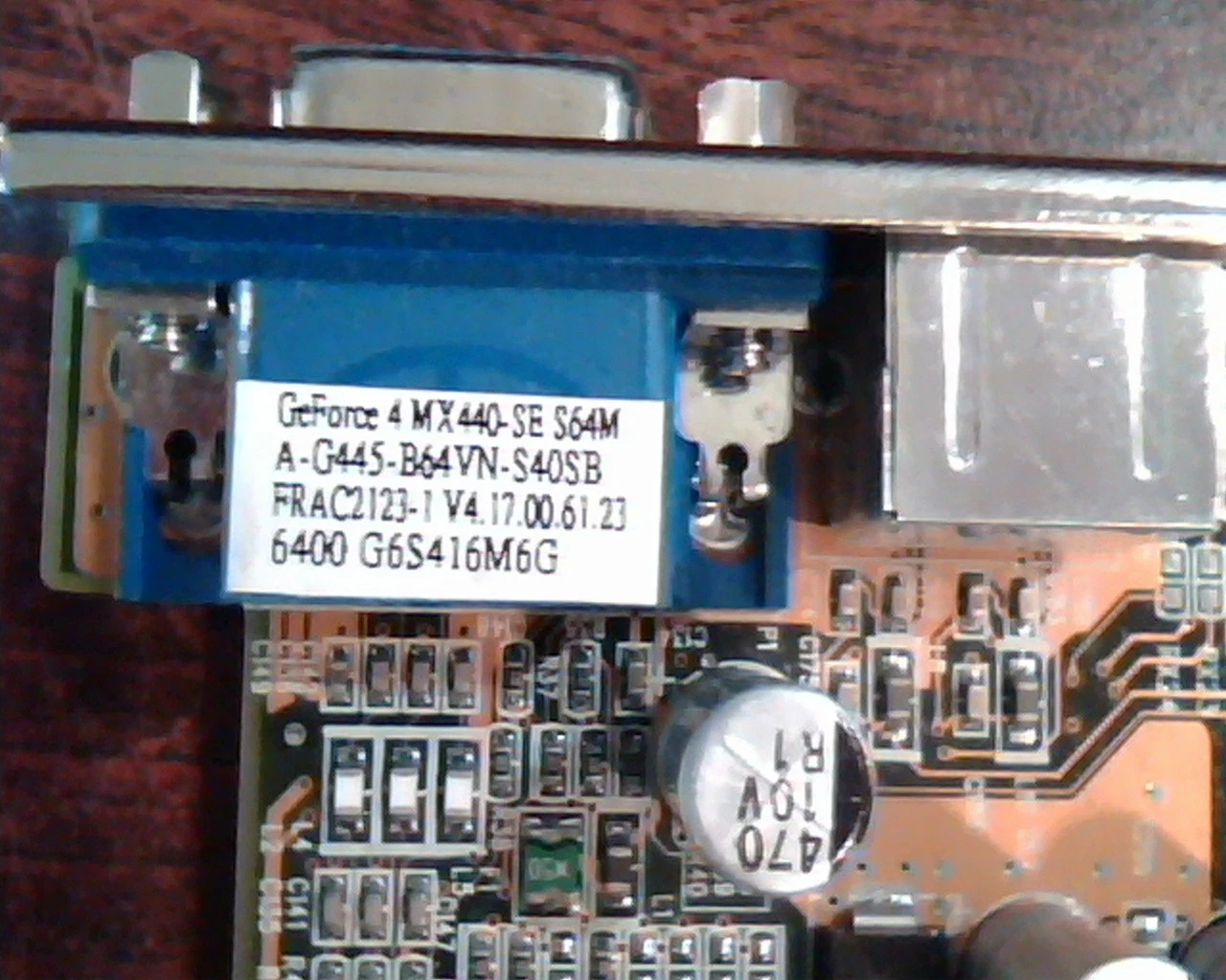 AGP card GeForce 4 MX440-SE S64M A-G445-B64VN-S40SB FRAC2123-1 6400 VGA S-Video - image 3