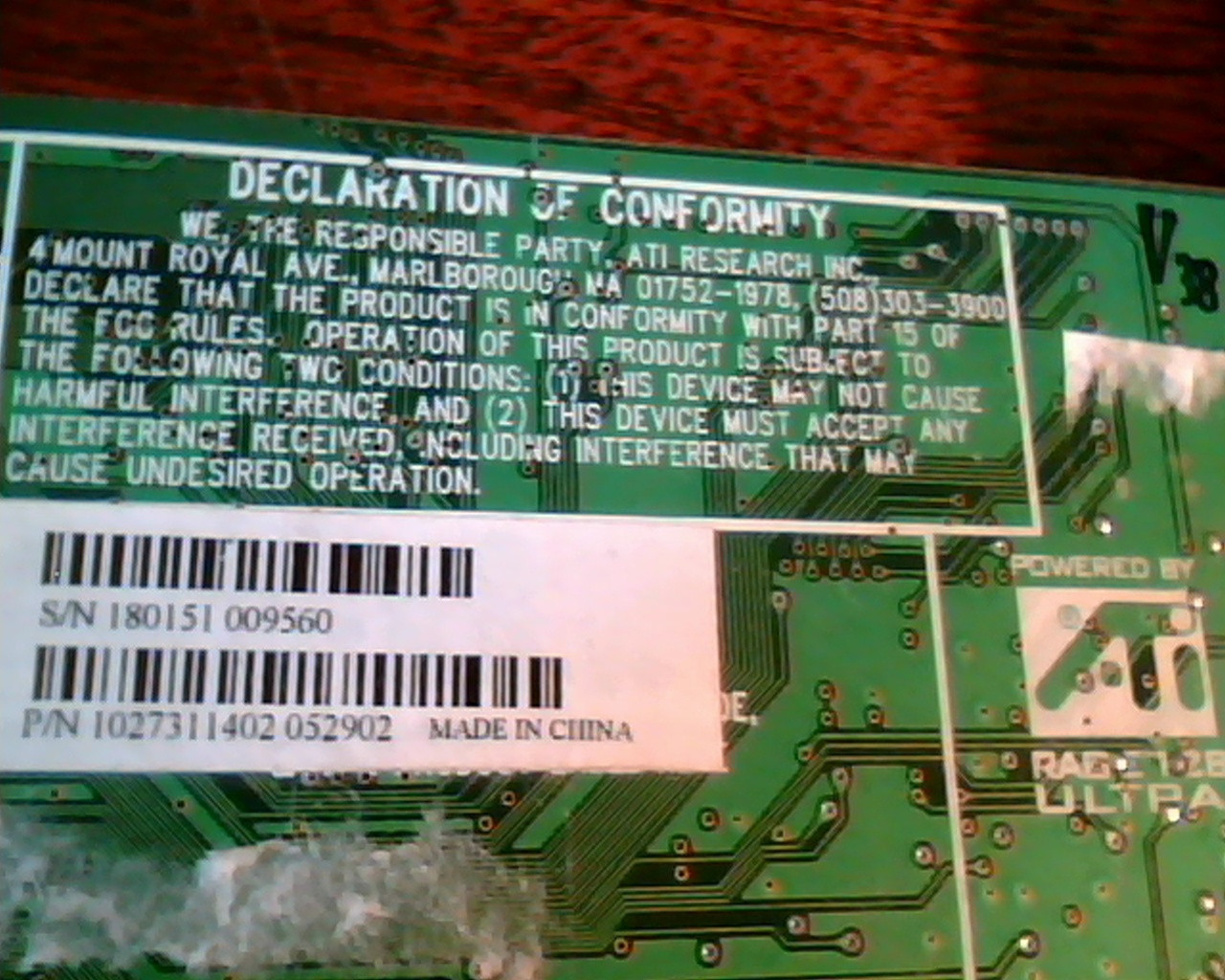 AGP card ATI 1027311402 052902 16MB E171628 Rage 128 Ultra VGA adapter - image 3