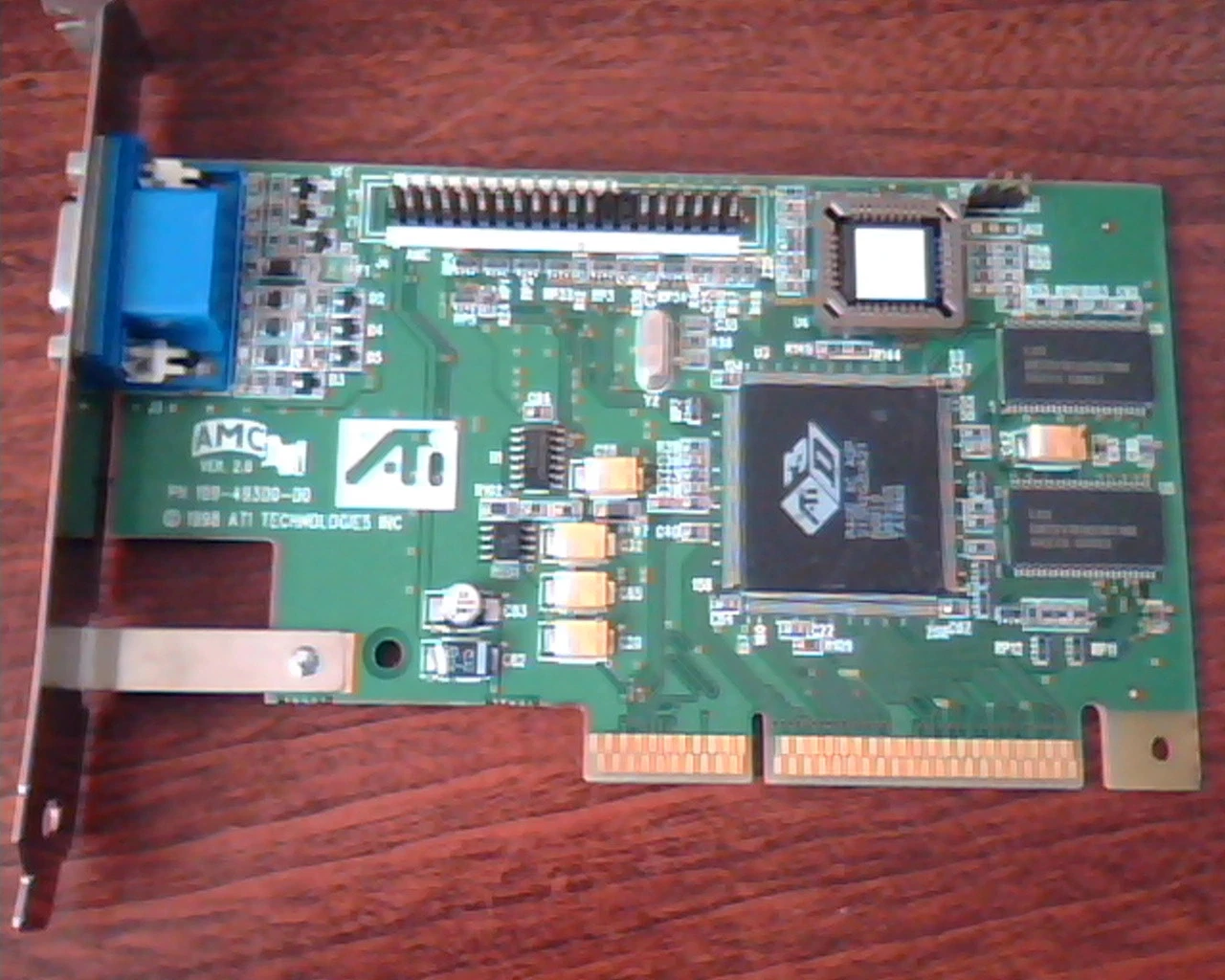AGP Video Graphics Card ATI 109-49300-00 Rage IIC 4MB AMC Ver 2.0 VGA