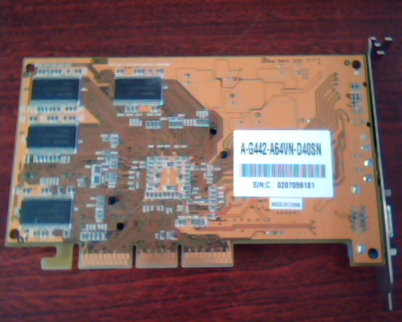 AGP card ASUS GeForce4 MX440 D64M A-G442-A64VN-D40SN S-Video VGA N622 - image 3