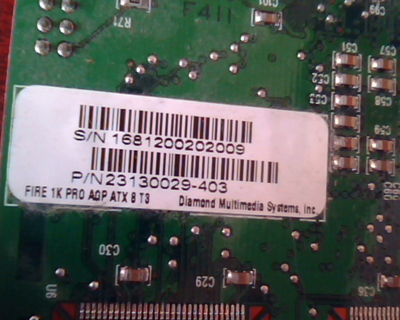 AGP card Diamond Multimedia 23130029-403 Fire 1K Pro ATX8 T3 0008136C VGA - image 5