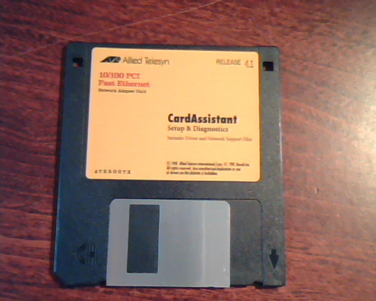 Disk Allied Telesyn 10/100 PCI Fast Ethernet CardAssistant Setup Diagnostics