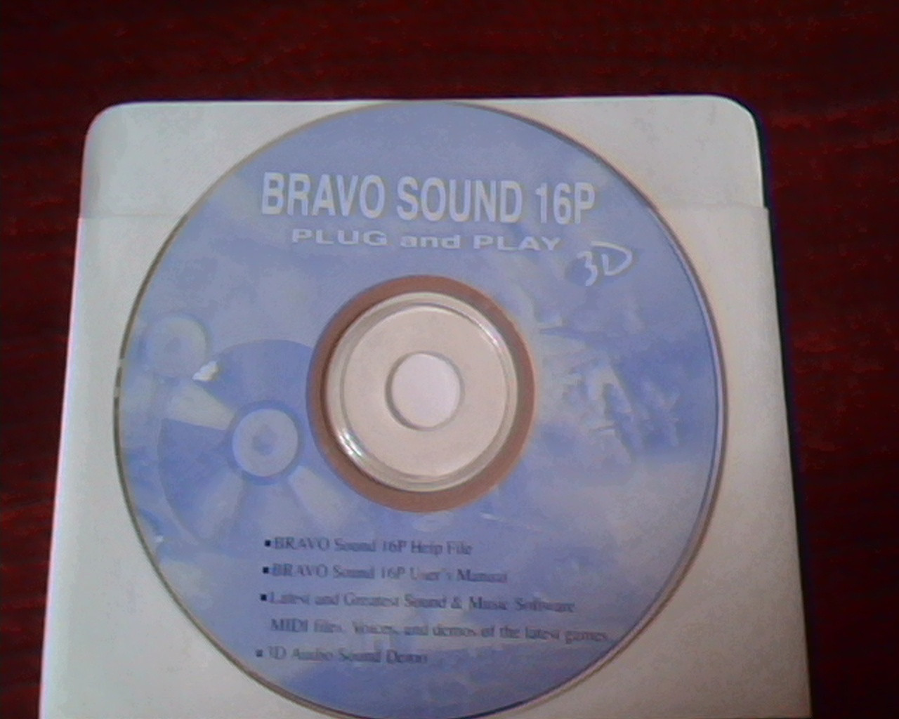 CD Bravo Sound 16P Plug and Play User Manual 3D Help file Sound Demo