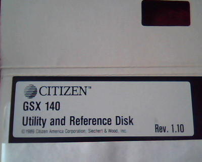 CD Citizen GSX 140 Utility and Reference Disk Rev 1.10 - for Citizen printer — image 3