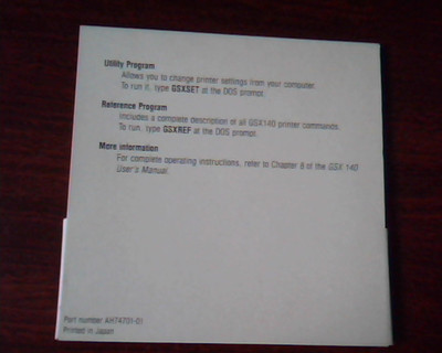CD Citizen GSX 140 Utility and Reference Disk Rev 1.10 - for Citizen printer — image 4