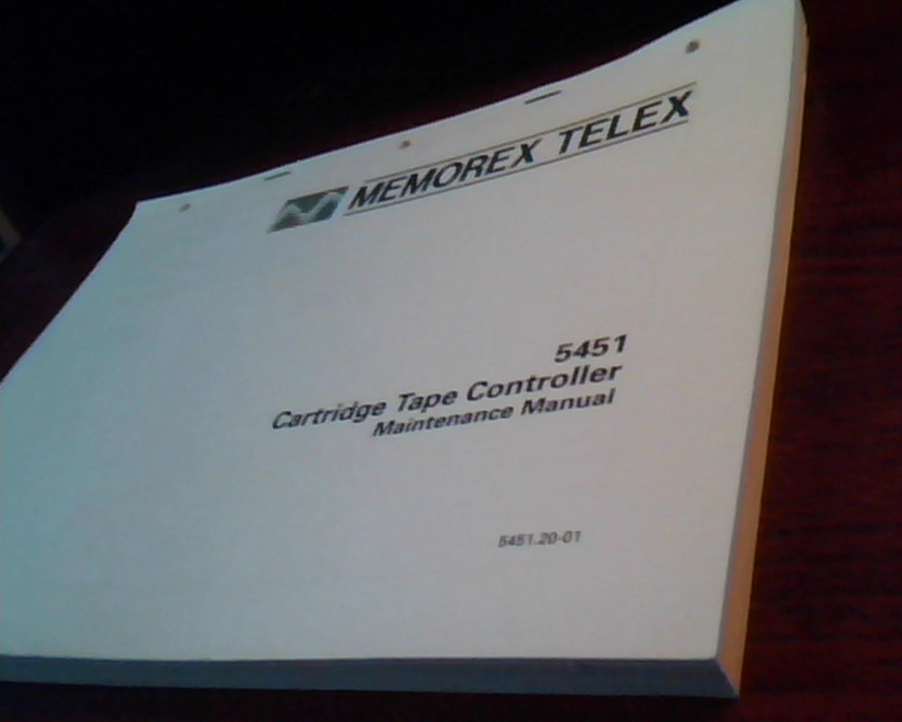 Memorex Telex 5451 Cartridge Tape Controller Maintenance Manual 5451.20-01 Book - image 2