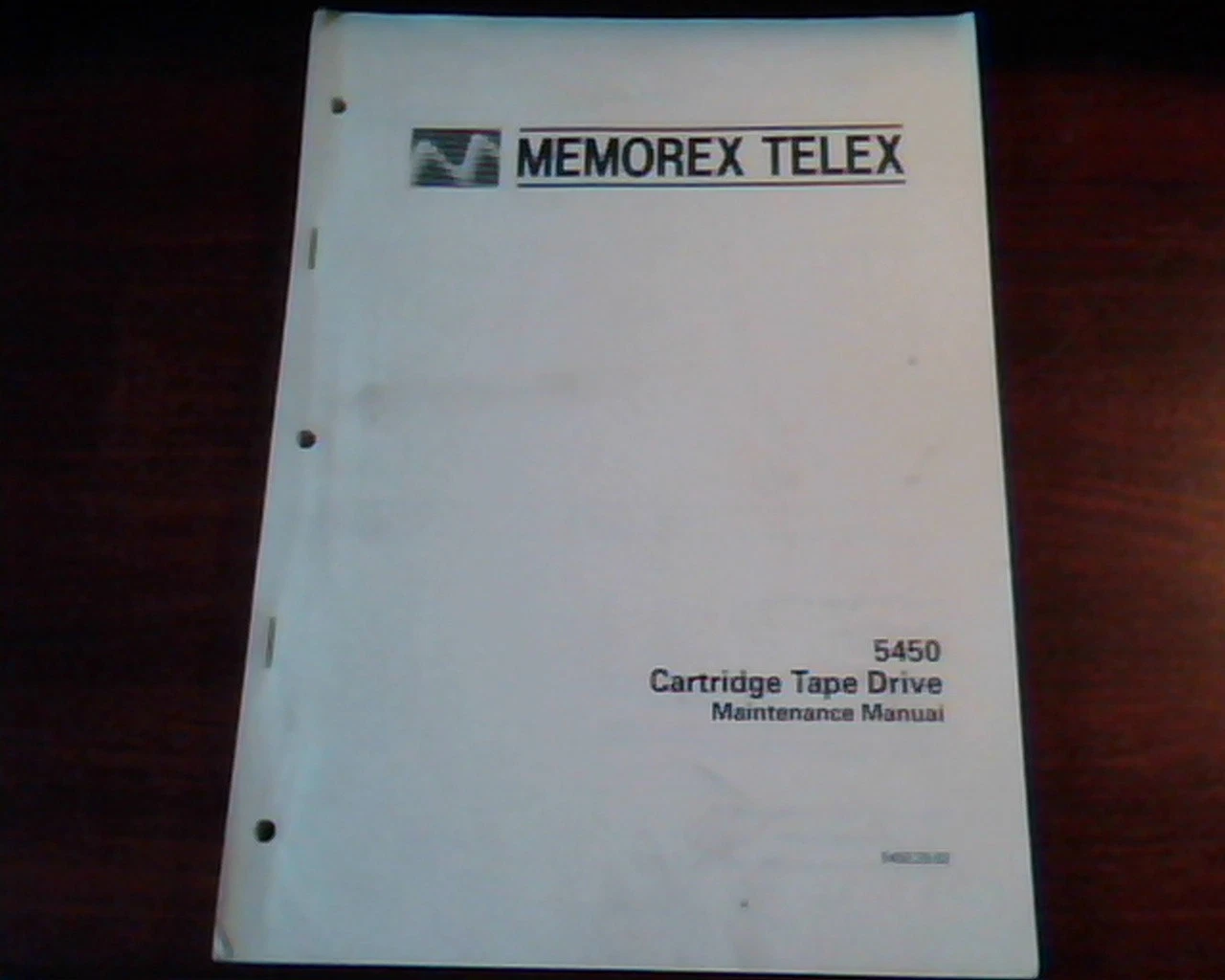 Memorex Telex 545 Cartridge Tape Drive Maintenance Manual 5450.20-02 Booklet