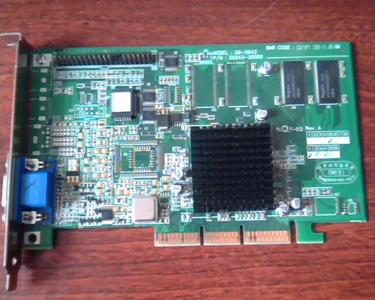 AGP card GB-5643 55643-20000 Rev A VGA V302D T-02