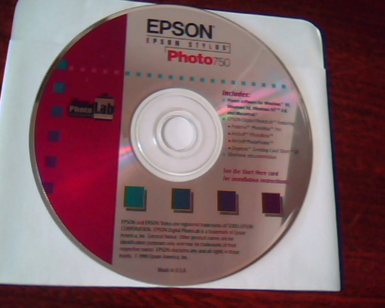 CD EPSON Stylus Photo750 PhotoLab PhotoMax PhotoBase ArcSoft Photo750 printer
