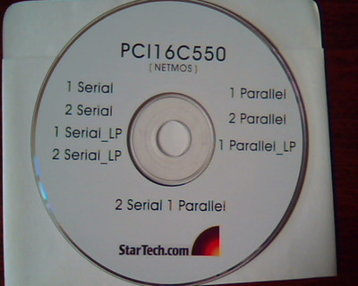 CD PCl16C550 NETMOS StarTech Serial parallel