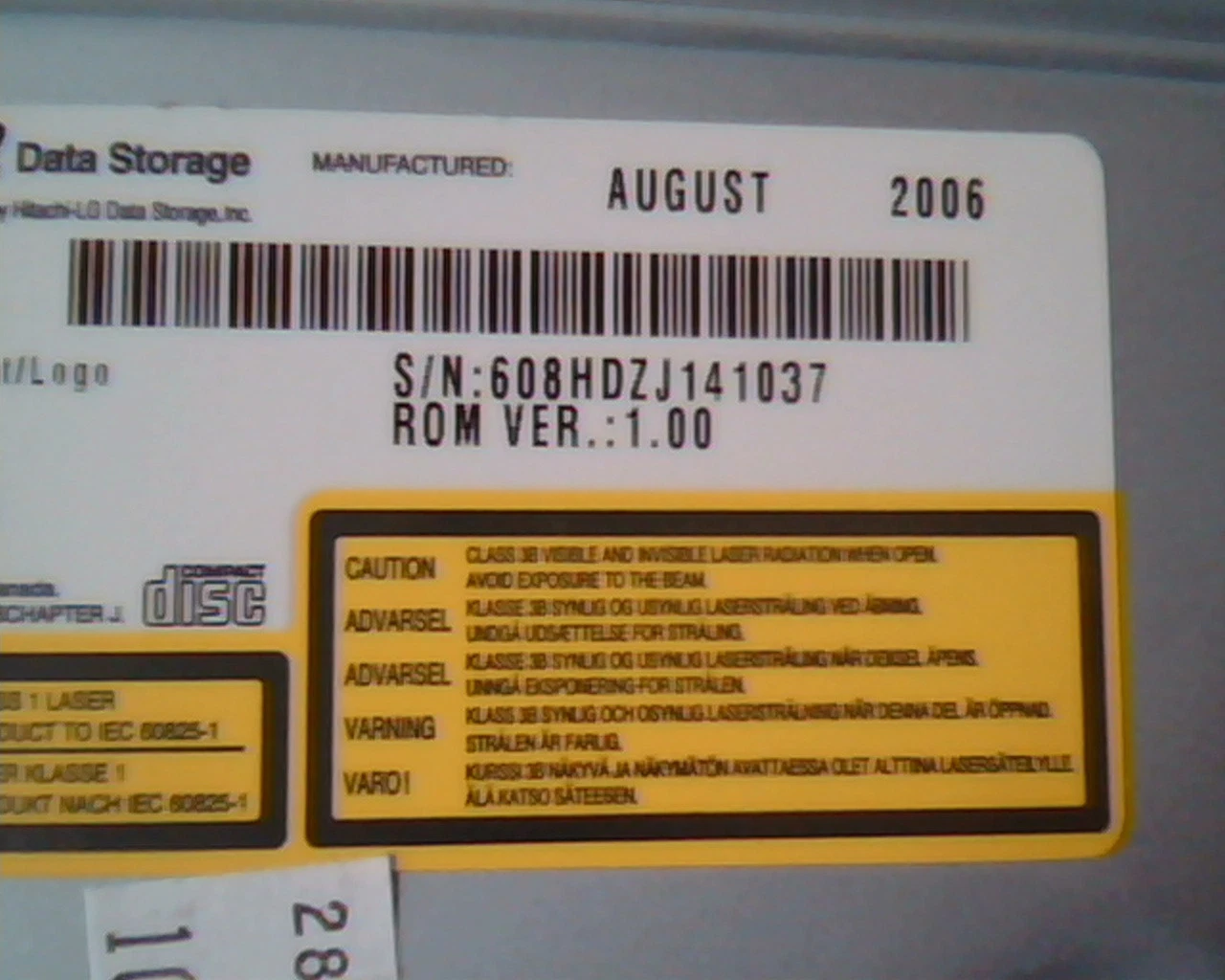 LG Super Multi DVD Rewriter GSA-H22N 1.00 August2006 HL RW DVD-ROM - image 3