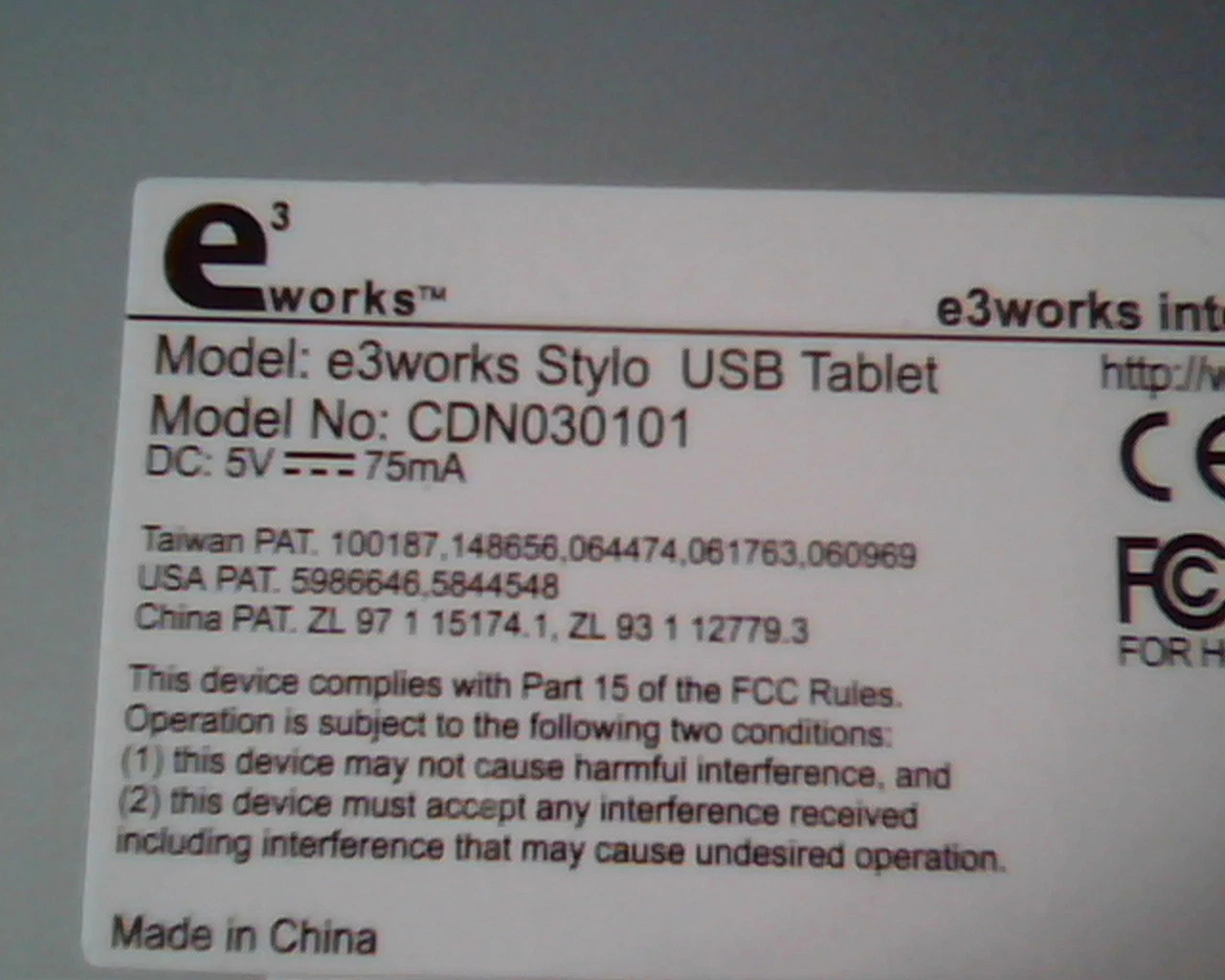 eworks Stylo USB Tablet CDN030101 grey e3works - image 3