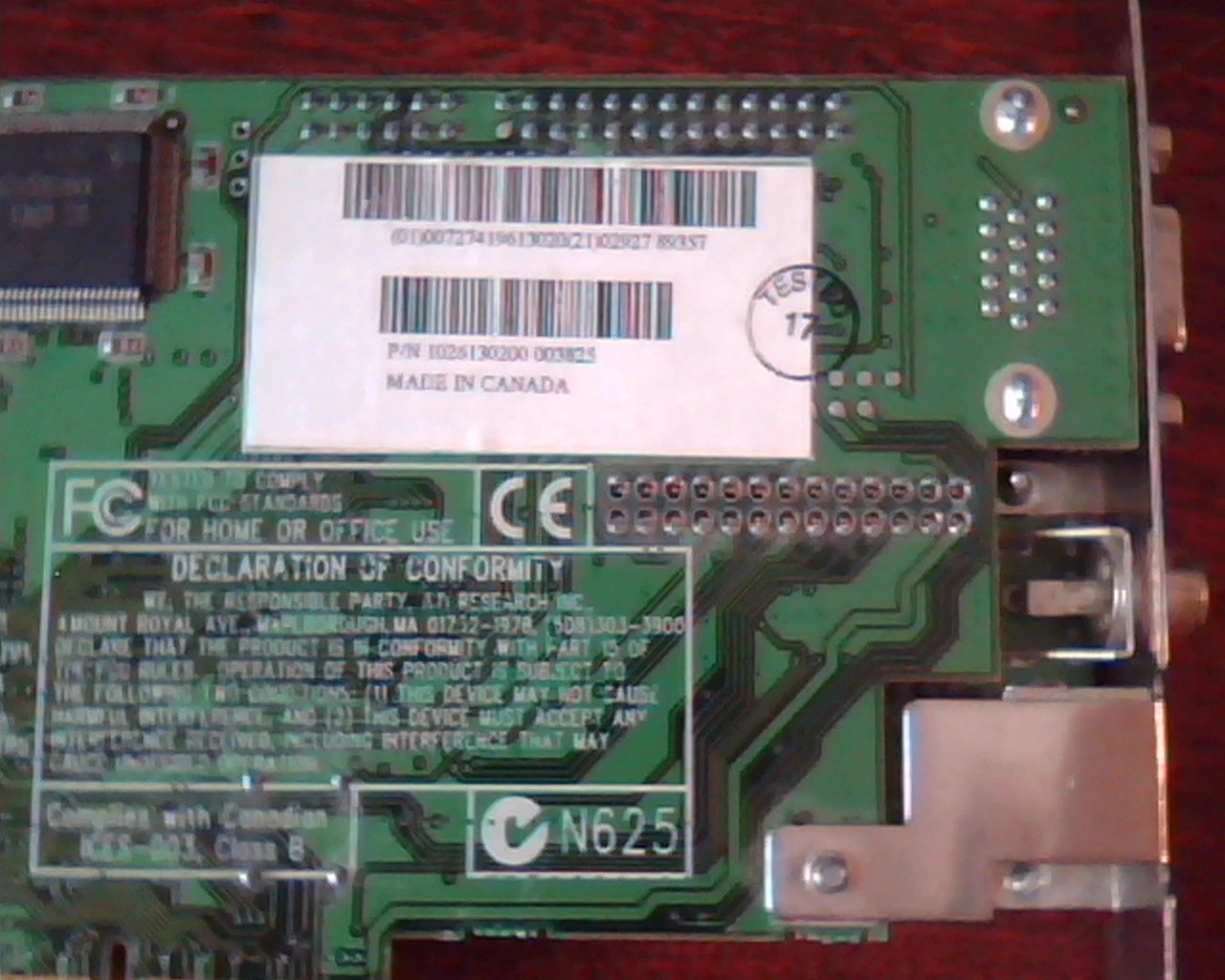 AGP card ATI 109-61300-00 R128 Rage 128 1026130200 N625 VGA Comp-out S-Vid out - image 7
