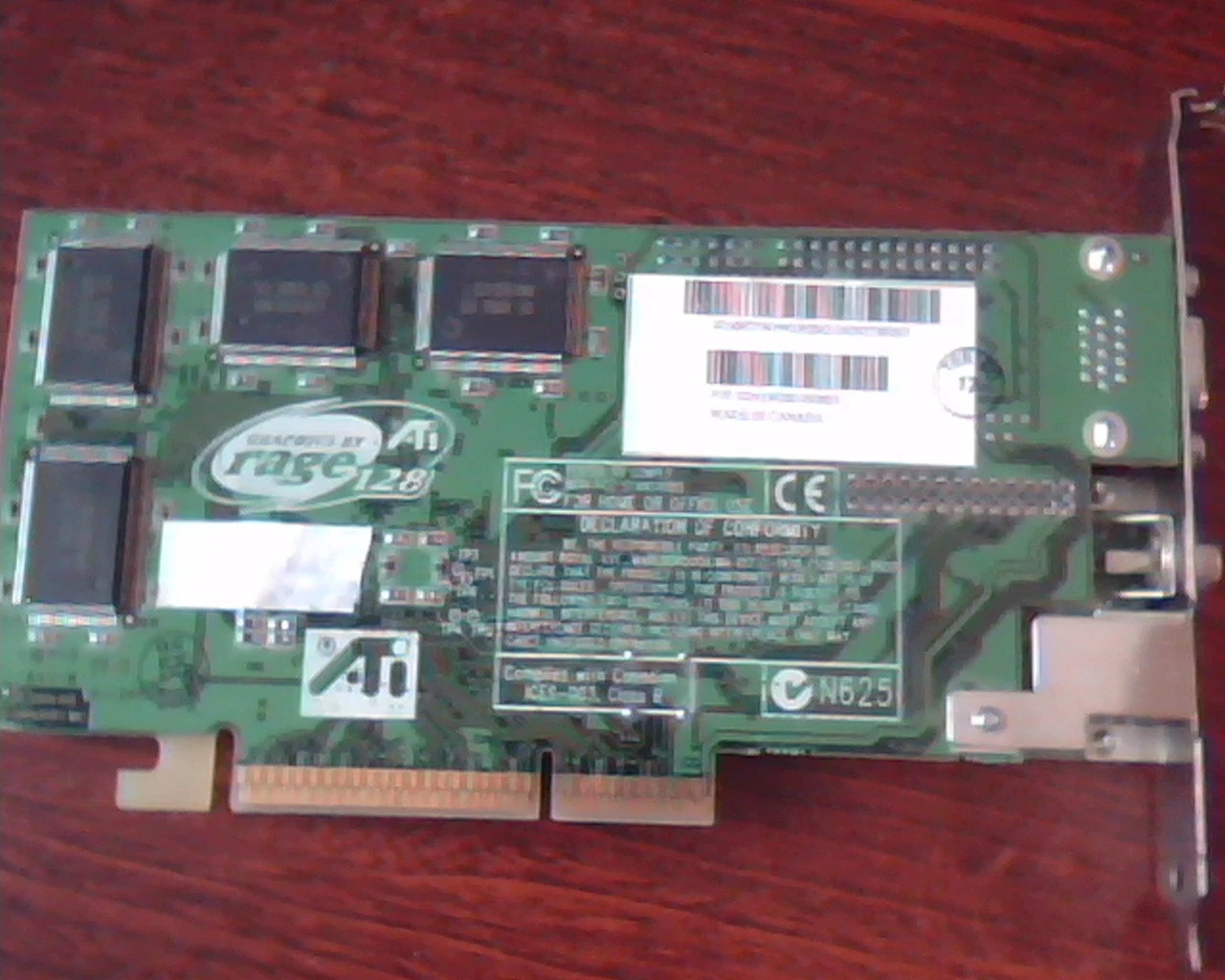 AGP card ATI 109-61300-00 R128 Rage 128 1026130200 N625 VGA Comp-out S-Vid out - image 9