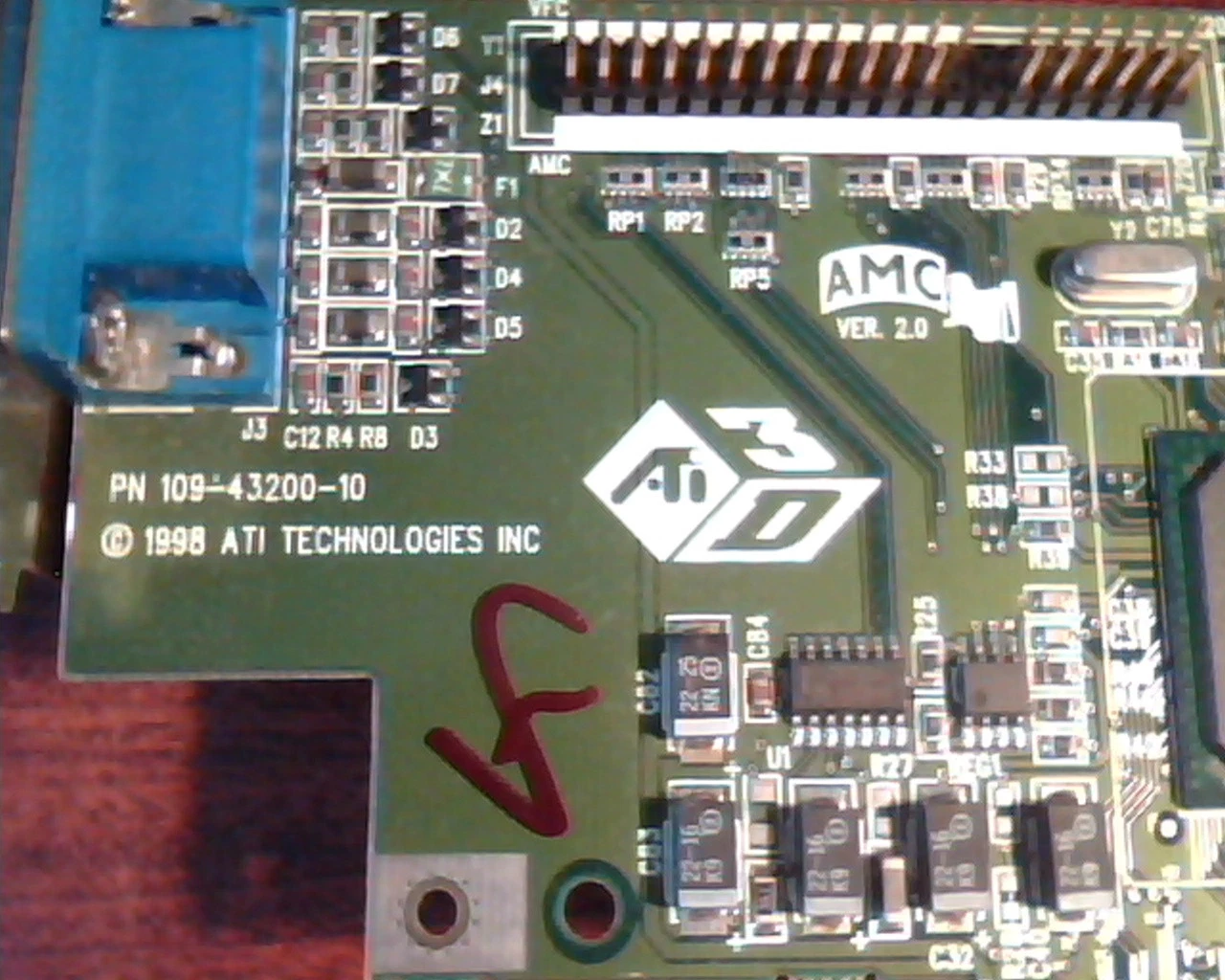 AGP card ATI Rage Pro Turbo 109-43200-10 Ver 23.0 3DRage 43202 N424 VGA - image 2