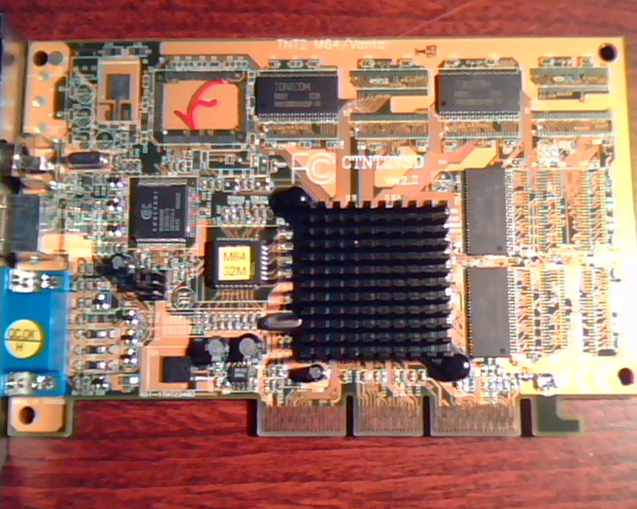 AGP card CTNT2VSD TNT2 M64 Vanta 32M NVIDIA Model 64 TV S-Video VGA