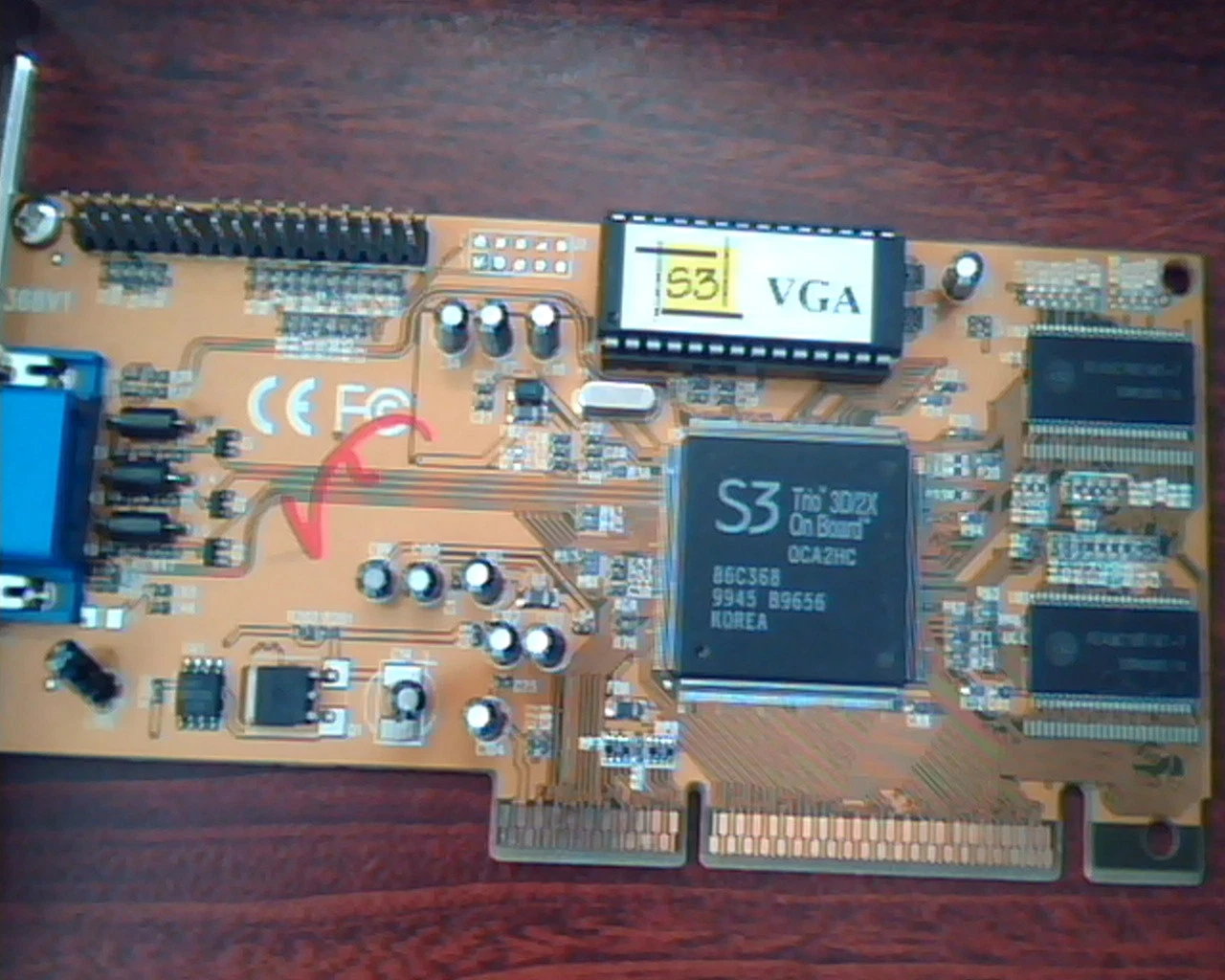 AGP card S3 VGA Trio 3D/2X OnBoard QCA2HC VA-368 4M SDRAM P9A0180-01604-01786