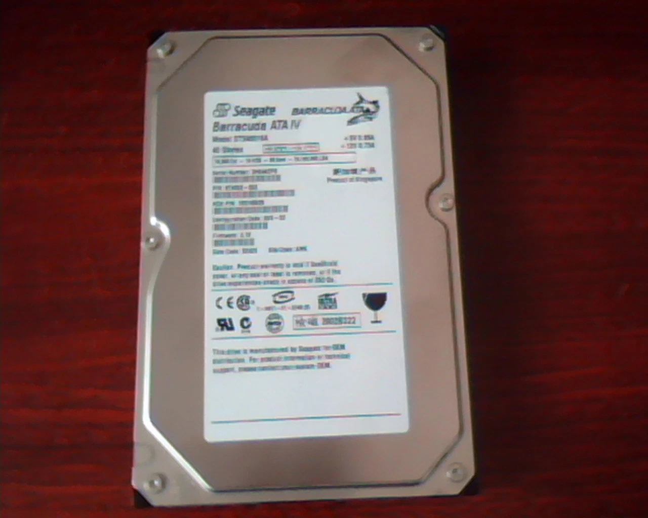 Hard Drive Disk IDE Seagate Barracuda ATA IV ST340016A 40GB 9T6002-003 100165029