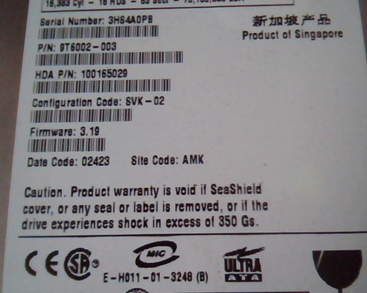 Hard Drive Disk IDE Seagate Barracuda ATA IV ST340016A 40GB 9T6002-003 100165029 - image 3