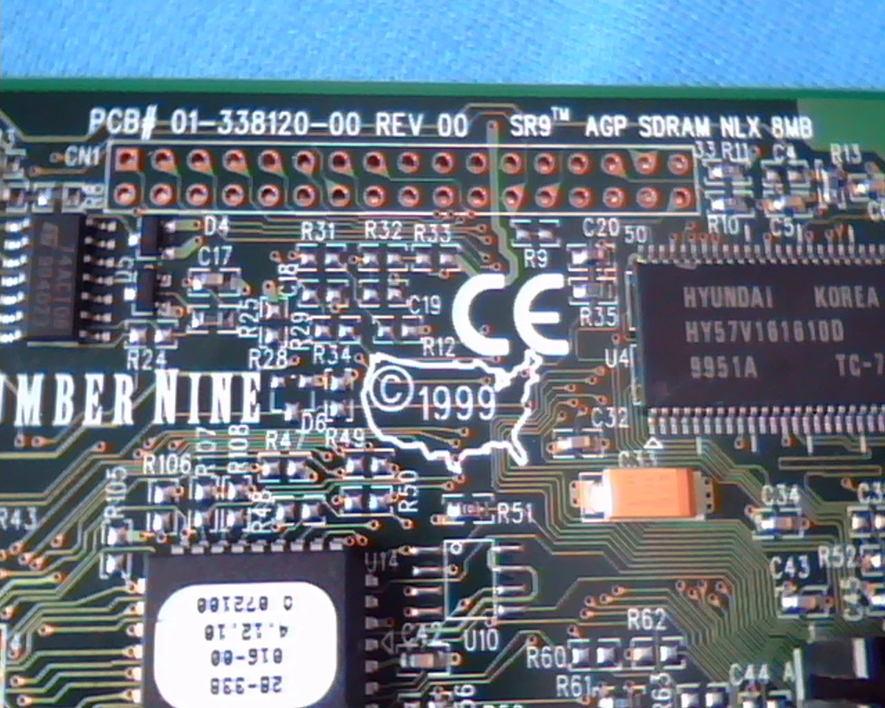 AGP card NumberNine SR9 SDRAM NLX 8MB 09N5898 01-338120 Rev 00 VGA - image 3