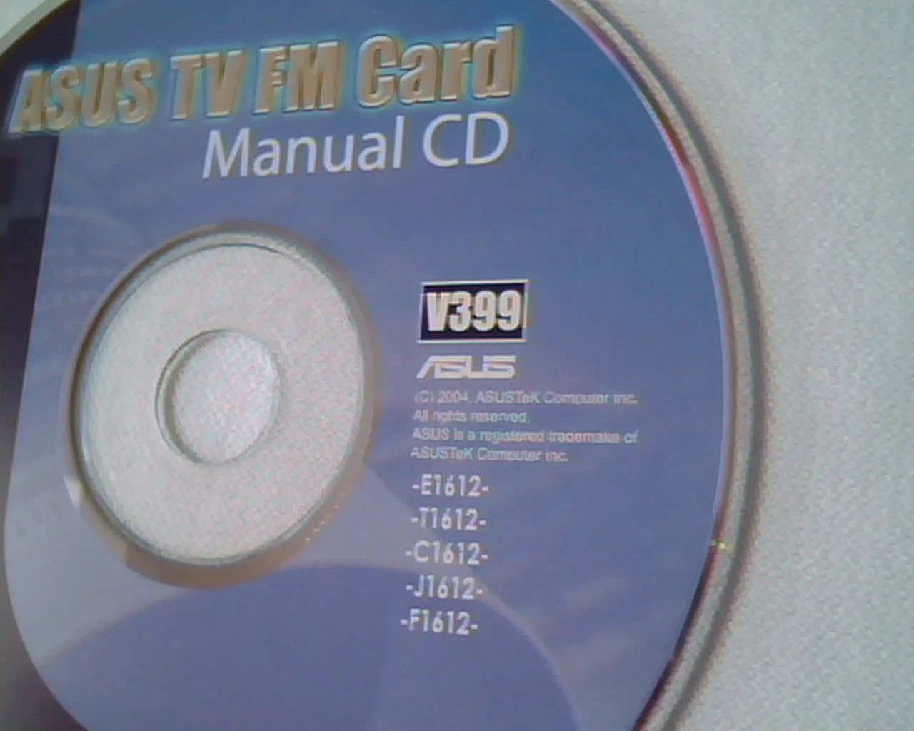 CD ASUS TV FM Card Manual V399 ASUSTek - image 2