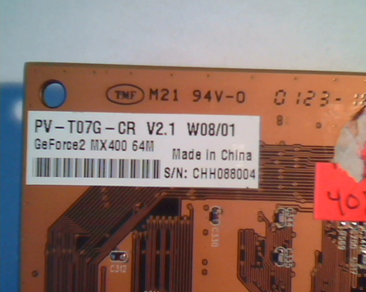 AGP card GeForce2 MX400 64M PV-T07G-CR V2.1 VGA VAGEFR21PS - image 3