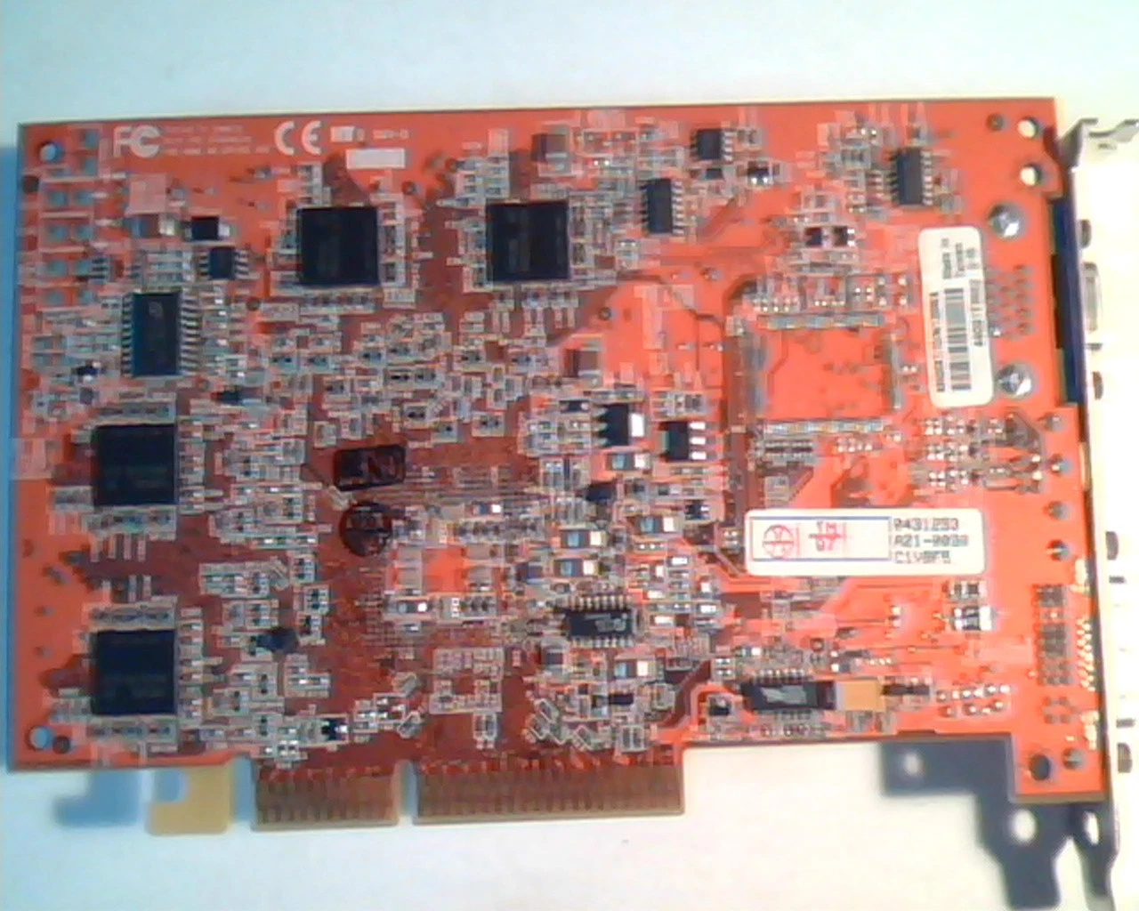 AGP card ASUS A9600XT/TD A9600 Rev 1.00 128M A21-0030 C1VBF5 VGA DVI TV out - image 5