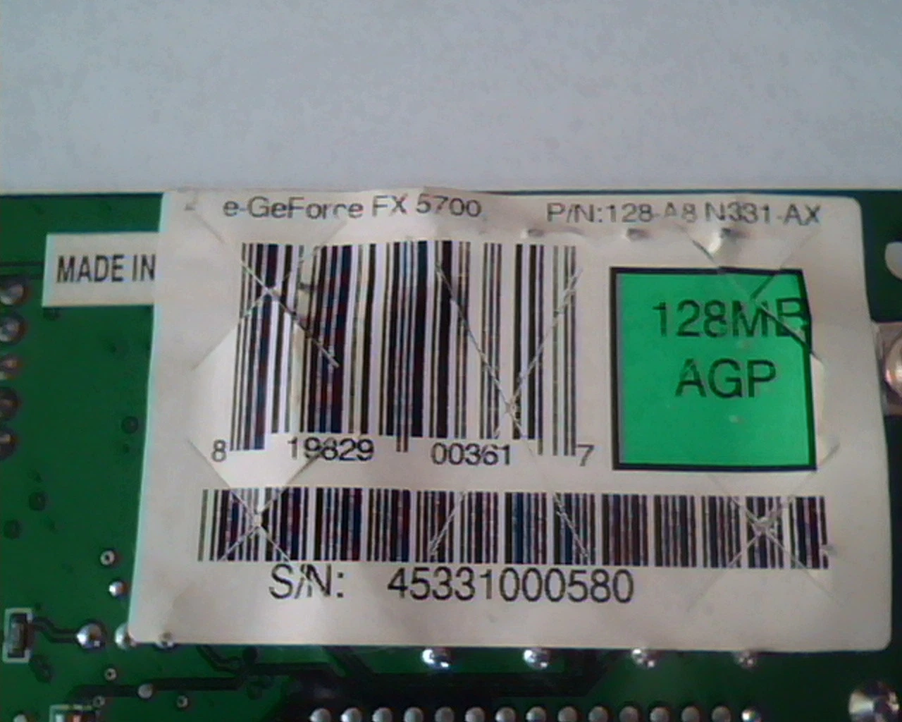 AGP card eVGA N331 N332 eGeForce FX5700 128-A8-N331-AX 128MB DVI VVO Audio RF FM - image 3