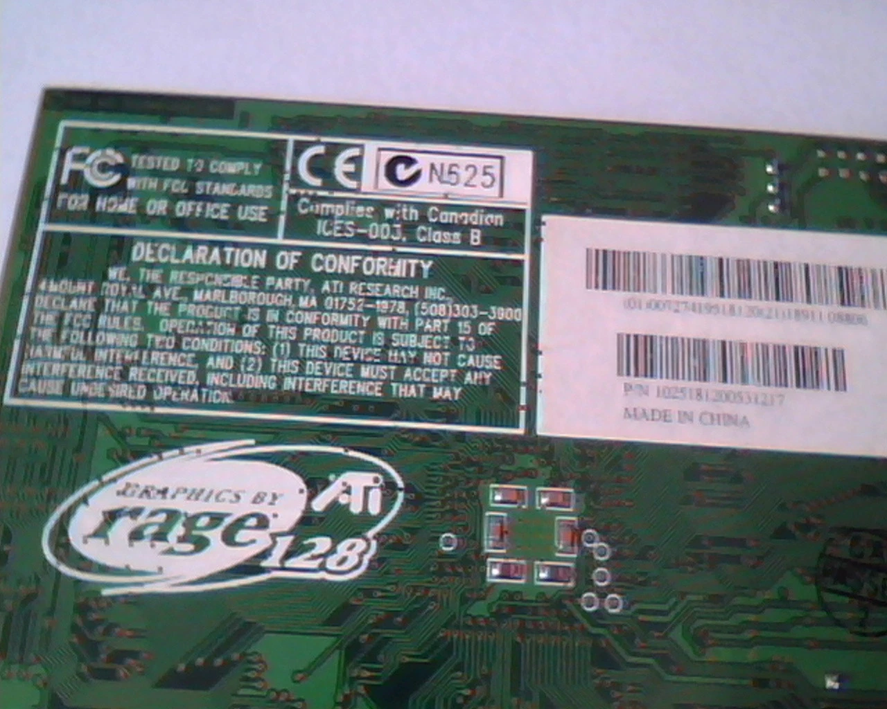 AGP card ATI 109-51800-01 R128 Rage 51803 1025181200531217 VGA - image 5