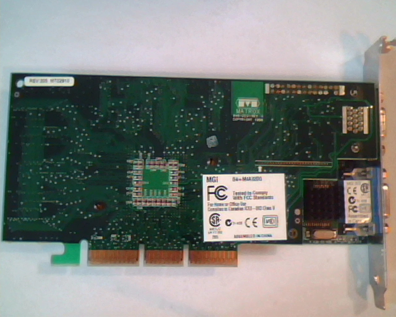 AGP card Matrox 846-0201 Rev A MGI G4+M4A32DG Rev 205 MT02910 Dual VGA - image 6