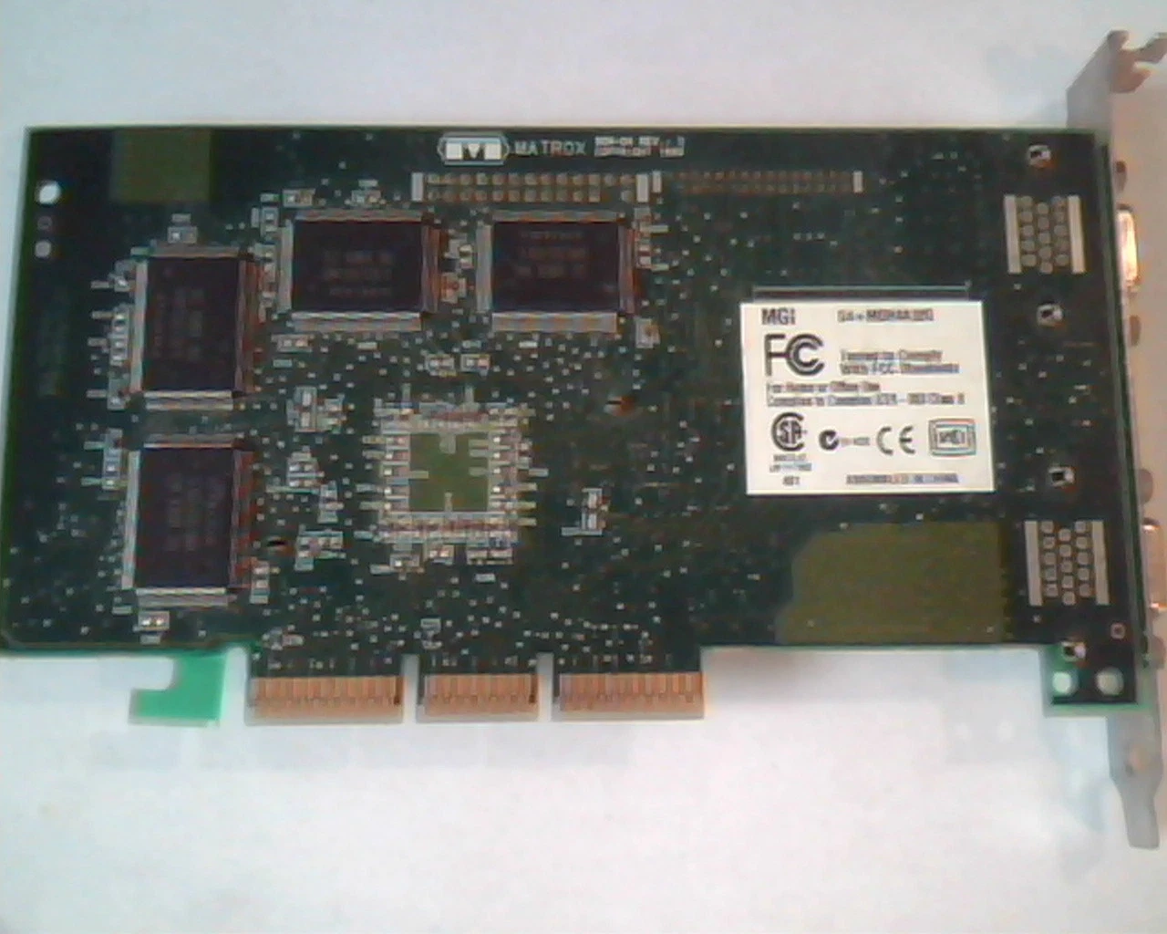 AGP card Matrox 906-04 Rev B 401 MT00700 MGI G4+MDH4A32G Dual VGA - image 4