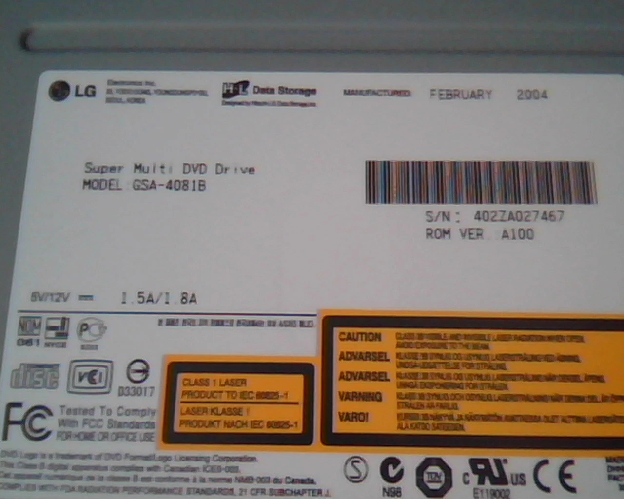 LG Super Multi DVD Drive GSA-4081B A100 February 2004 iomega multi recorder - image 2