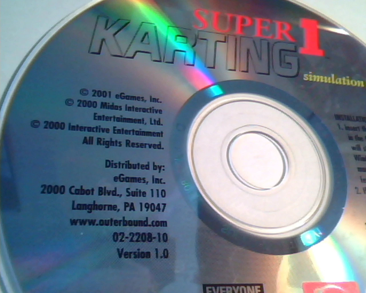 CD Super Karting 1 simulation eGames Outerbound 02-2208-10 Ver 1.0 - image 2