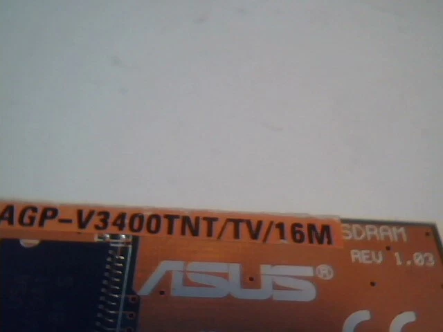 AGP Video Graphics Card ASUS V3400TNT TV 16M Rev 1.03 VGA S-Video Comp ✅TESTED - image 4