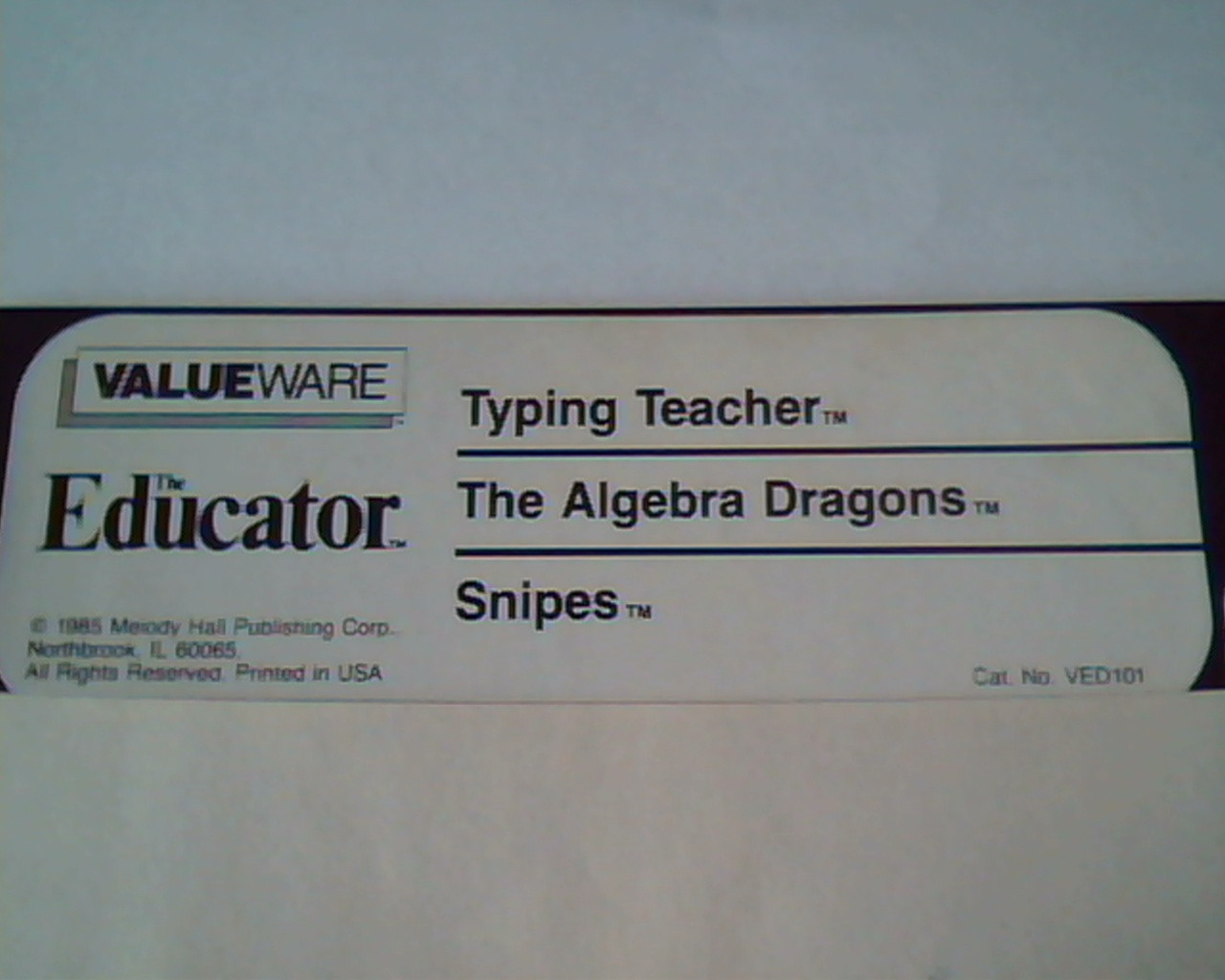 Floppy Disk ValueWare - The Educator - Typing teacher Algebra dragons snipes - image 2