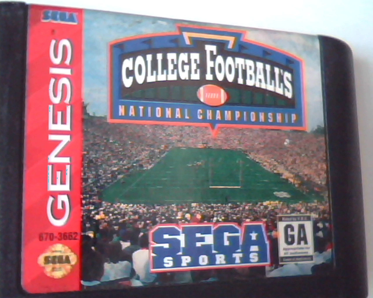 Game Cartridge Sega Genesis College Football's National Championship 670-3662 - image 2