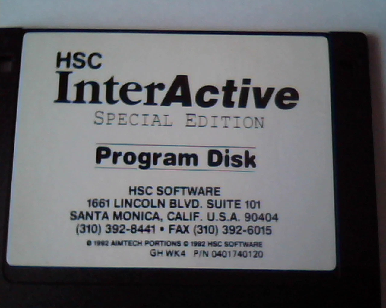 Floppy Disk HSC InterActive Special Edition Program Disk 0401740120 Aimtech - image 2