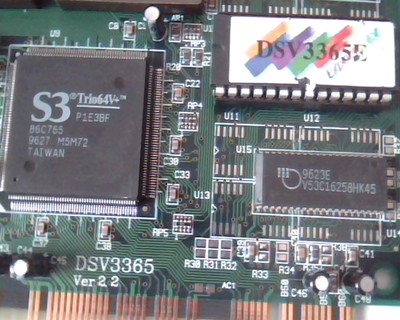 PCI card S3 Trio64V+ DSV3365 Ver 2.2 DSV3365E P1E3BF LUT-DSV3365 VGA J5-INTA — image 2