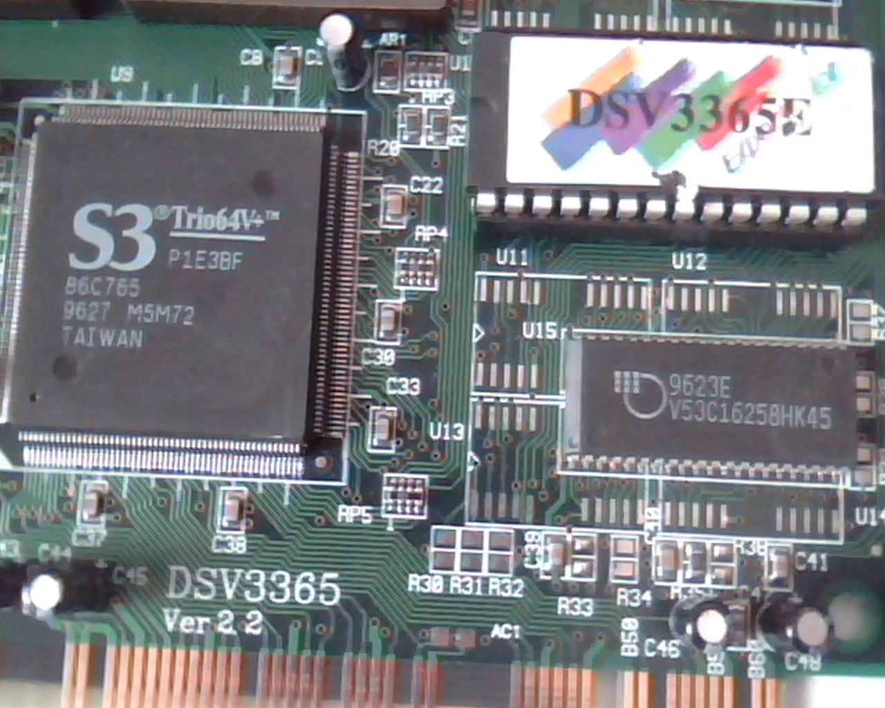 PCI card S3 Trio64V+ DSV3365 Ver 2.2 DSV3365E P1E3BF LUT-DSV3365 VGA J5-INTA - image 2