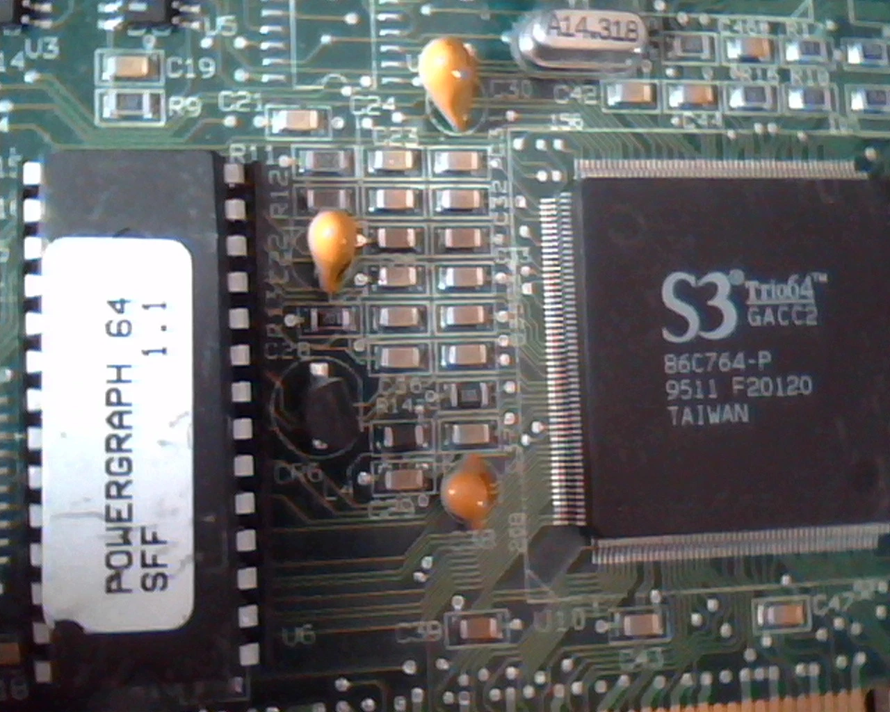 PCI Video card S3 Trio64 1X0-0334-309 STB SYstems 210-0161-002 Powergraph VGA - image 3