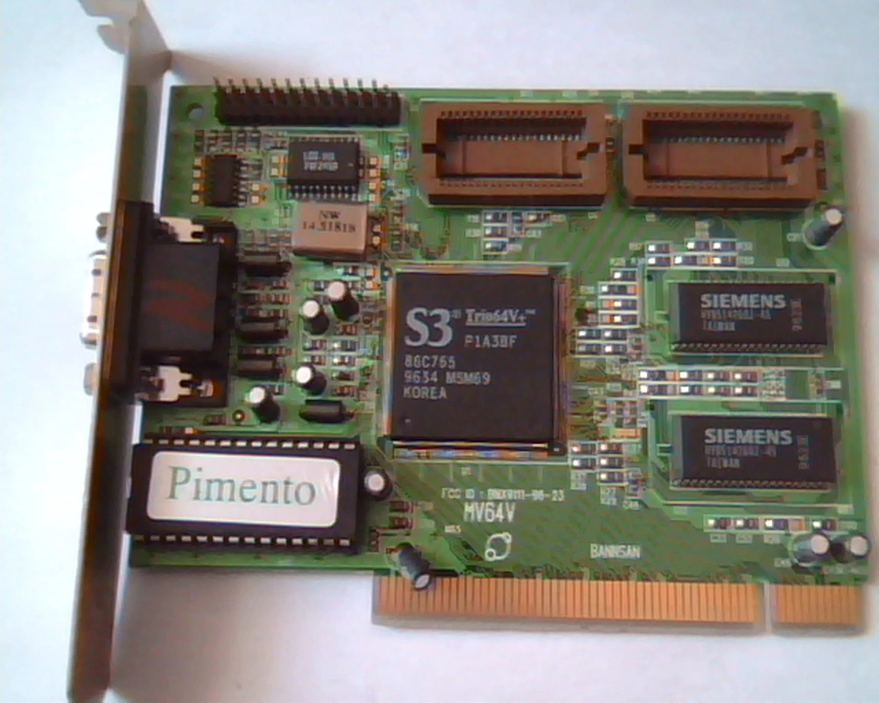 PCI Video card Pimento S3 Trio64V+ MV64V BNX9111-96-23 F2-10283 VGA