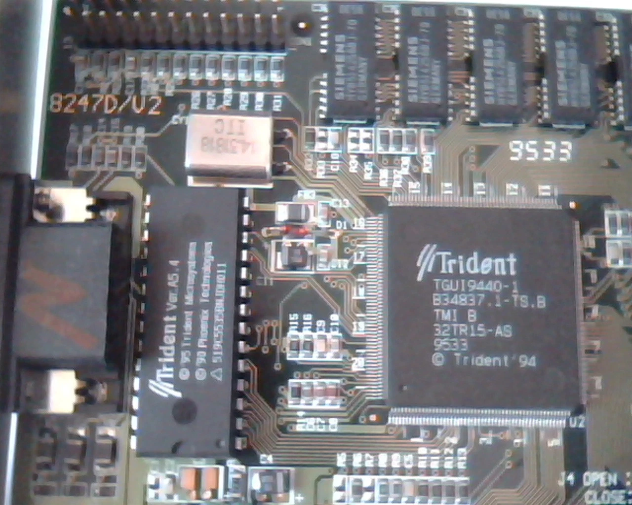 PCI Video card Trident TGUI9440-1 8247D/V2 Ver A5.4 B34837.1-TS.B VGA - image 2
