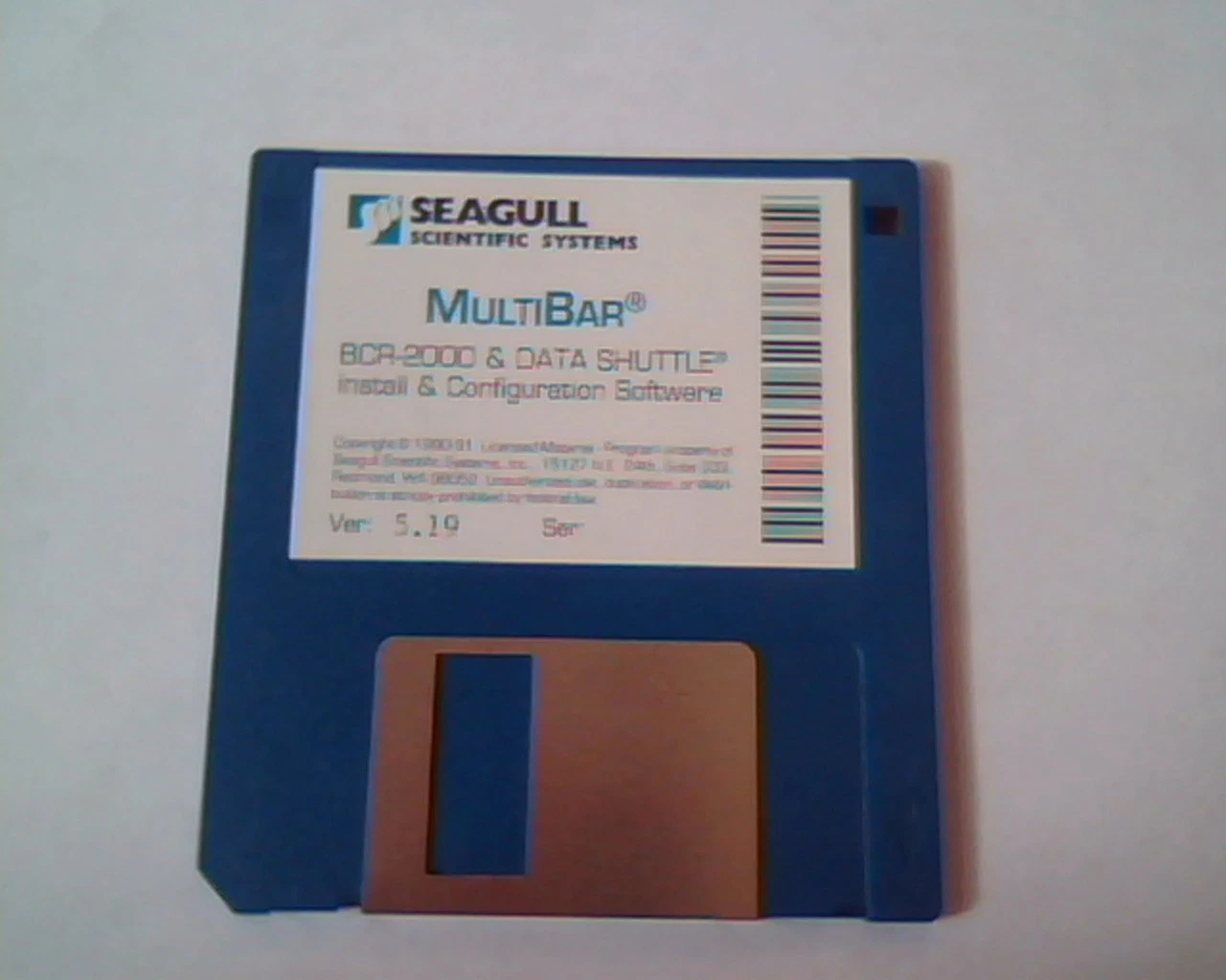 Floppy Disk Seagull Scientific Systems MultiBar BCR-2000 Data Shuffle Ver 5.19